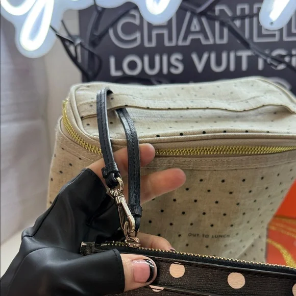 Kate Spade Black and Cream Dot Cosmetic Bag Duo - Picture 8 of 16